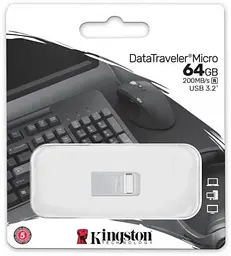 Флеш накопичувач USB 64Gb DataTraveler Micro, Silver Kingston teh0021076 - мініатюра 3
