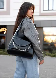 Сумка жіноча Sambag HOBO BLISS Чорна 31 х 31 х 12 см (53453001) - мініатюра 2