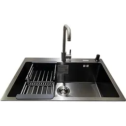 Комплект мийка + змішувач Romzha Arta U-650S Max BL (B) - мініатюра 2