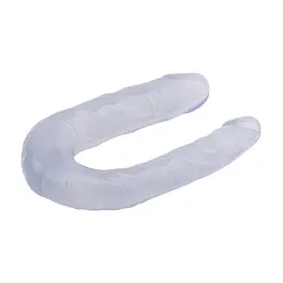 Двосторонній фалоімітатор Hi-Rubber Born To Create Pleasure 13 Inch 34 см прозорий - мініатюра 4
