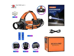 Ліхтар налобний X-BALOG 5000K АКБ 2*18650 NIGHT VISION FLUORESCENCE BL-T210-TG - мініатюра 2