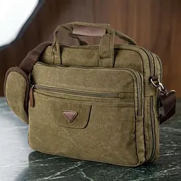 Сумка текстильна для ноутбука на два відділення 20180 Vintage зелений