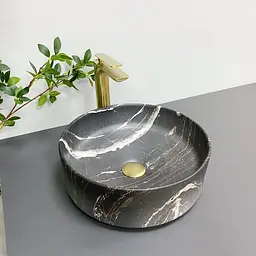 Умивальник VBI Prato black onyx matt накладний VBI-011406, Чорний матовий - мініатюра 3