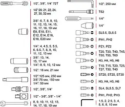 Набір інструментів Intertool ET-8126 126шт [98839] - мініатюра 11