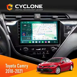 Штатна магнітола Toyota Camry 2018-2021 Cyclone C10-013 4x64 DSP 4G Cyclone (НФ-00009217)