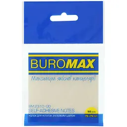 Блок для нотаток Buromax пластиковий з клейким шаром 75x75 мм 50 аркушів прозорий (BM.2310-00)