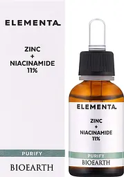 Сироватка для обличчя Bioearth Elementa Purify Zinc + Niacinamide 11% 15 мл - мініатюра 2