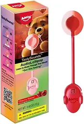 Льодяник Amos Tasty Sounds Audio Lollipop Cherry Flavor 12г