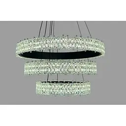 Люстра підвісна Linisoln 1535-50*40*30 BK метал, акрил, круги 50-40-30 см, LED-стрічка, 80 Вт - мініатюра 3