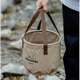 Складане відро для води Naturehike NH20SJ040 з ПВХ 10 л світло-коричневе - мініатюра 2