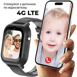 Дитячий смарт-годинник JETIX G99 зі змінним корпусом, GPS, 4G Відеодзвінком і вологозахистом (Black) - мініатюра 4