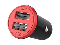 Автомобільний зарядний пристрій ColorWay 2USB AUTO ID 3.4 A (17 W) Red/Black (CW-CHA026-BK)