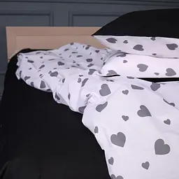 Комплект постільної білизни MirSon Kids Time 17-0669 Black and White Love 160 x 220 см (2200010180787)
