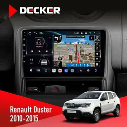 Штатна магнітола Renault Duster 2010-2015 Decker D9-011 4x64, DSP, 4G, 360 Decker (НФ-00006265)
