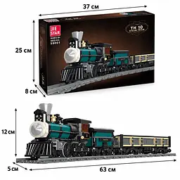 Конструктор паровоз із вагонами Jie Star 59001 Steam Train потяг залізниця локомотив ,560 детале - мініатюра 3