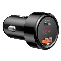 Автомобільний зарядний пристрій Baseus Magic Series PPS PDout/USB 45W/QC/PD/LCD CCMLC20C-01 Black - мініатюра 3
