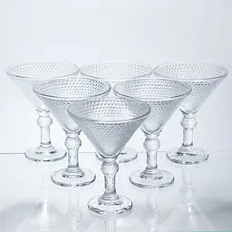 Набір келихів для мартіні Yiwu Martini Glass 6 штук по 215 мл коктейльні келихи класичні конусовидні для напоїв HP-17-56