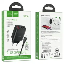 Зарядний пристрій 220В 2 USB з кабелем USB з екраном - мініатюра 5