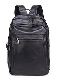 Шкіряний чоловічий рюкзак для ноутбука та поїздок чорний Tiding Bag D3-93438 - мініатюра 2