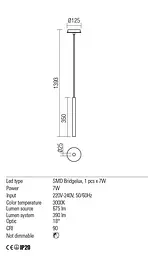 Підвісний світильник Redo KANJI SU 350 LED 7W 3000K BRASS (5.1.2) 01-2359 - мініатюра 3