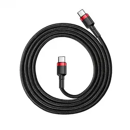 Кабель Baseus Cafule USB-C to USB-C 1m CATKLF-G91) Black/Red [54146] - мініатюра 2