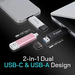Transcend Портативний SSD Transcend 2TB USB 3.1 Gen 2 Type-A + Type-C ESD310 Чорний - мініатюра 6