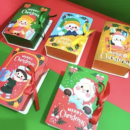 Подарункова коробочка «Merry Christmas» (Санта, сніговик, новорічна)