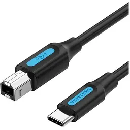 Кабель для принтера USB-C 2.0 to BM 1.5m 2A black Vention (CQUBG)