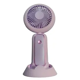 Ручний вентилятор Mini Portable Fan 3 Вт із підсвіткою і підставкою для телефона, фіолетовий, акумуляторний вентилятор