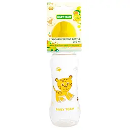 Пляшечка для годування з силіконовою соскою Baby Team 1310_жовтий 250 мл