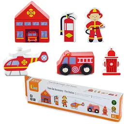 Набір для залізниці Viga Toys Пожежна станція (50815) - мініатюра 3