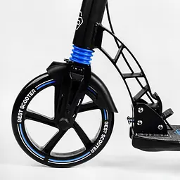 Самокат Best Scooter складаний 49х14х93-103 см Чорно-блакитний 000231307 - мініатюра 4