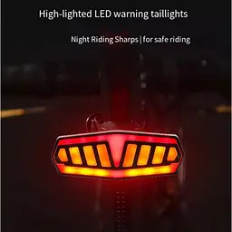 Велоліхтар із зазначенням поворотів акумуляторний red+yellow ЗУ Type-C FY-1828 - мініатюра 5