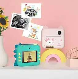 Дитяча камера - фотоапарат моментального друку Print Camera P1 Dinosaur Mini зелений - мініатюра 5