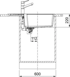 Franke Мийка кухонна Urban фраграніт прямокутник з крилом 780х500х220 мм чаша - 1 накладна UBG 611-78 XL білий - мініатюра 3