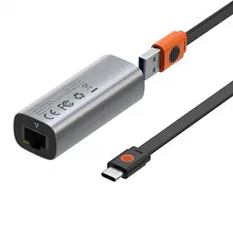 Мережевий адаптер USB Хаб Baseus Steel Cannon Series USB-A/Type-C Bidirectional Gigabit LAN Adapter CAHUB-AF0G Dark Grey