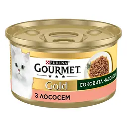 Вологий корм для котів Gourmet Gold Соковита Насолода з лососем 85 г 12560357