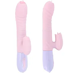 Вібратор Silicone Vibrator USB 7 Function and Thrusting Function / Heating Pink - мініатюра 8