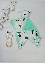 Іграшка-комфортер і еко-гризунок a.l.babybox Оленята у лісі М'ятний