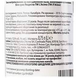 Вино L'Acino Ljudmila 2019 IGT, біле, сухе, 12,5%, 0,75 л (890032) - мініатюра 5