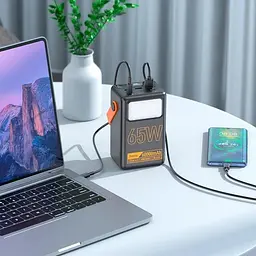 Портативна батарея Hoco J110A Powerful PD 65W 60000mAh зовнішній акб чорний - мініатюра 6
