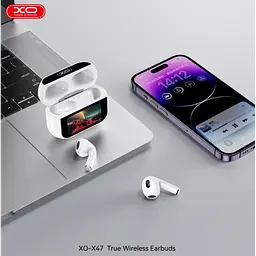 Навушники бездротові XO X47 Smart TWS Earbuds 4nd Generation Білі - мініатюра 6