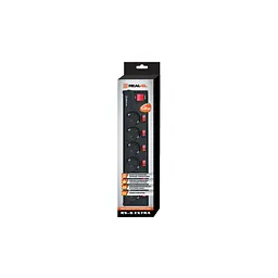 Мережевий фільтр живлення REAL-EL RS-6 EXTRA 3m, black (EL122300002) - мініатюра 2