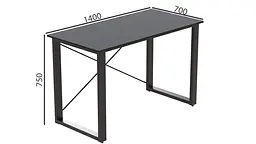 Письмовий стіл Ferrum-decor Драйв 750x1400x700 Чорний метал ДСП Сосна Кембра 32 мм (FRD-103403) - мініатюра 4