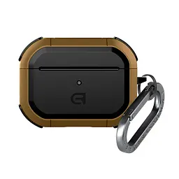 Чохол для навушників Apple AirPods Pro 2 2022, коричневий, Panzer, протиударний захисний кейс з TPU та полікарбонату, посилені стінки, захист від подряпин, пилу та ударів, легкий та компактний, з карабіном для кріплення, ArmorStandart (ARM82751)