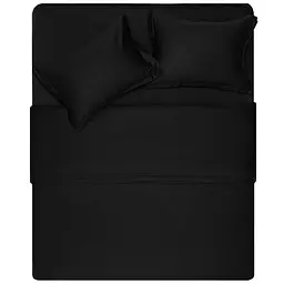 Простирадло Ardesto Mix&Match Premium 100% бавовна, сатин чорний 180х240 см (ART1824FSL)
