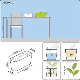 Вазон Lechuza Delta Premium 20 антрацит (15563) - мініатюра 4