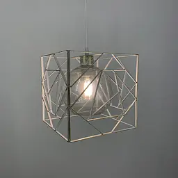 Підвіс Лофт у білому з позолотою корпусі форми куба Line.F 12120/1 WH - мініатюра 5