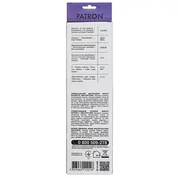 Мережевий фільтр живлення Patron 1.8m + 2 USB 2.0, 2.1A, 5 роз. White (EXT-PN-SP-52-USB-W) - мініатюра 3