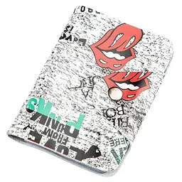 Візитниця вертикальна шкіряна Love from punks Shvigel 19079 білий